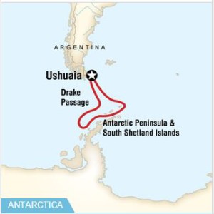 An Antarctica cruise map - G Adventures