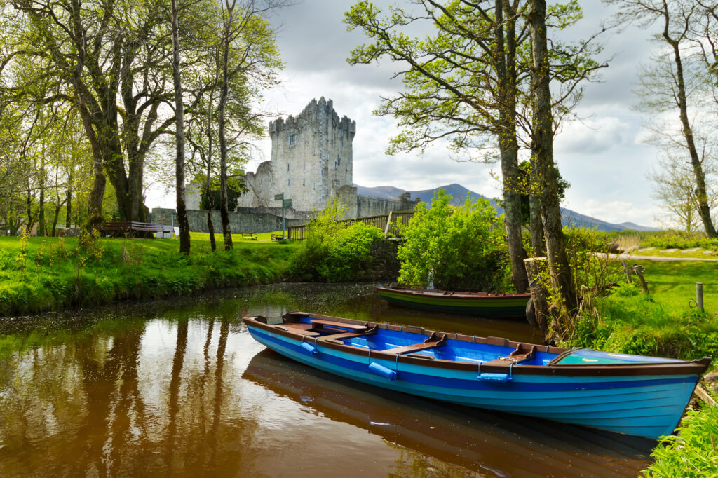 Blu rowboat at Ross Castle Co. Kerry Ireland by Patryk_Kosmider