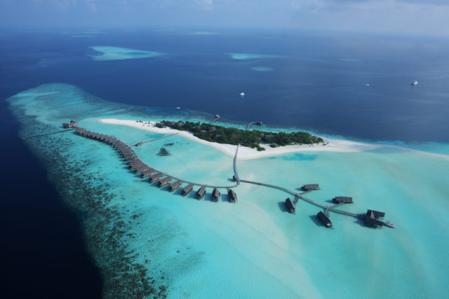 Arrival jetty at night, COMO Cocoa Island, Makunufushi, South Male Atoll, Maldives / COMO Hotels and Resorts