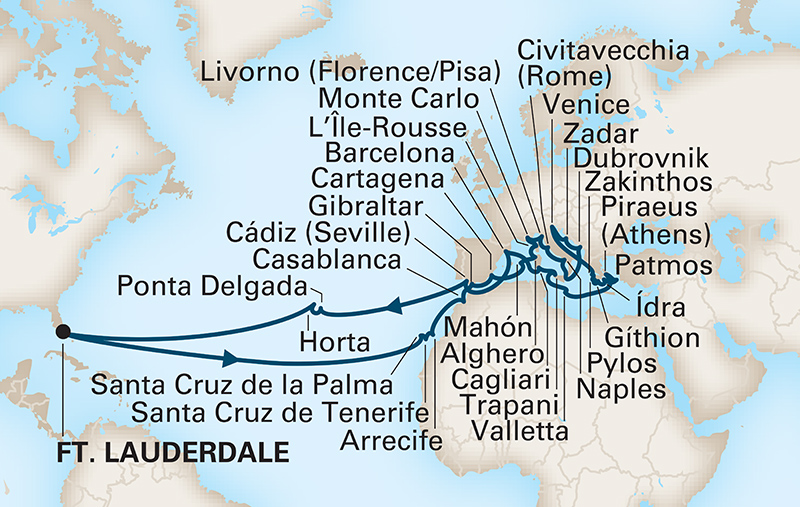 A world cruise itinerary / Holland America Line