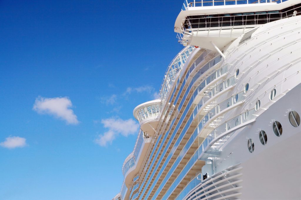 Close up of an ocean cruise ship