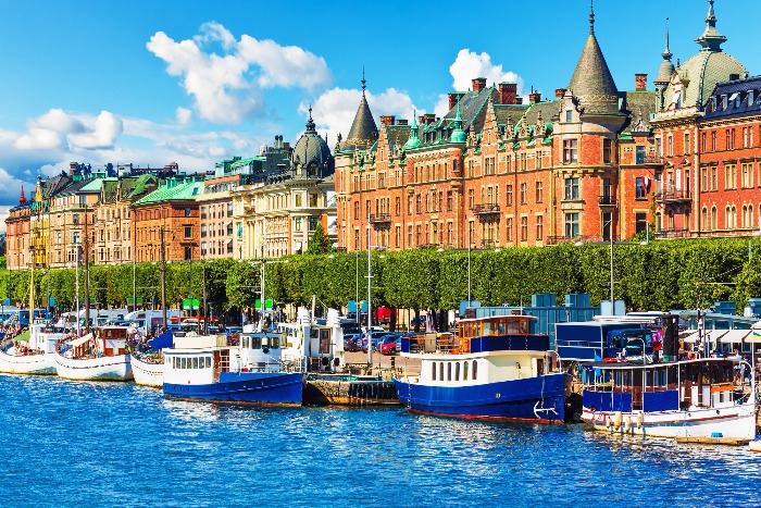 Scenic summer panorama of the Old Town in Stockholm, Sweden - luxury honeymoon destinations by Scanrail, Deposit Photos
