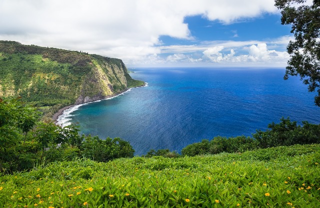 Waipio Valley Lookout view on Big Island, Hawaii - Hawaiian beaches / krisrobin, Deposit Photos