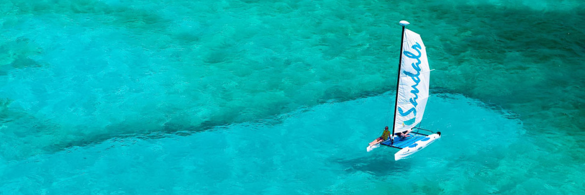 Catamaran sailing at Sandals Royal Bahamian