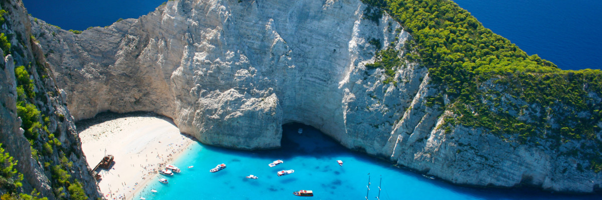 Navagio Beach in Zakynthos Island, Greece/Shutterstock Petr Kopka