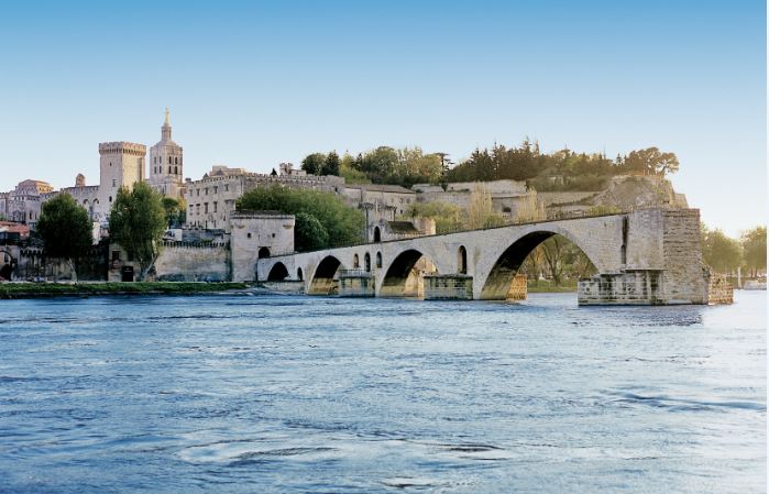 Pont St Benezet, Avignon, as seen from the Rhone River.