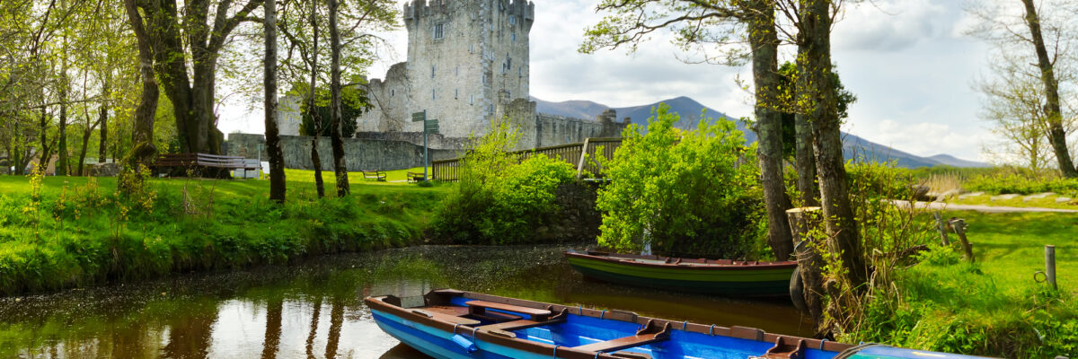 Blu rowboat at Ross Castle Co. Kerry Ireland by Patryk_Kosmider