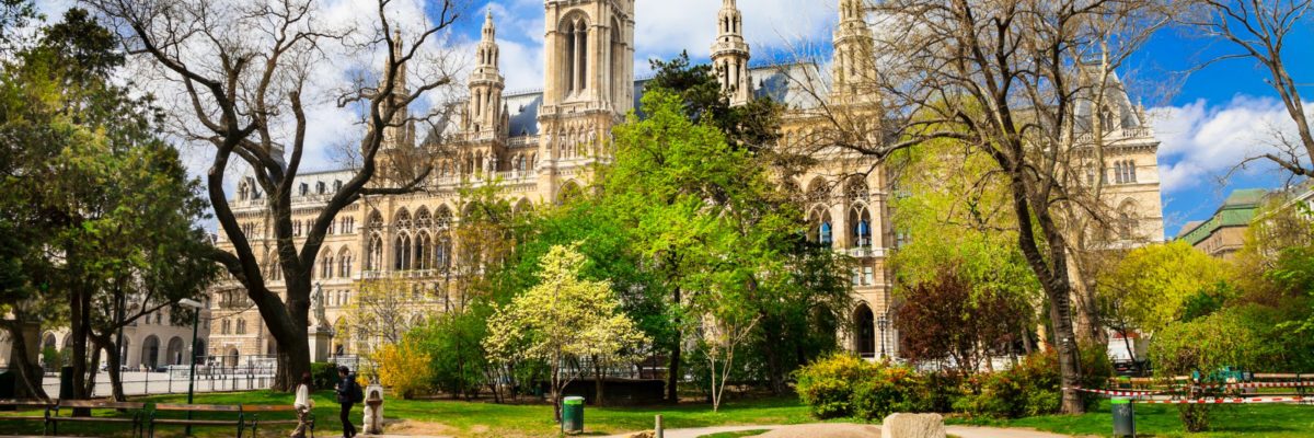 Vienna, beautiful park near city hall