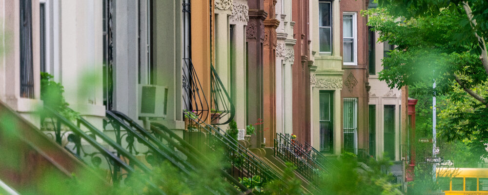 Iconic Brooklyn Brownstones seen on a walking tour of Brooklyn. Photo by Avi Werde
